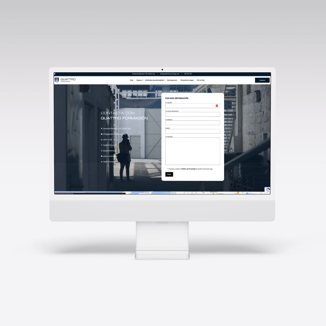 Web para Quattro Formación - Agarimo Comunicación