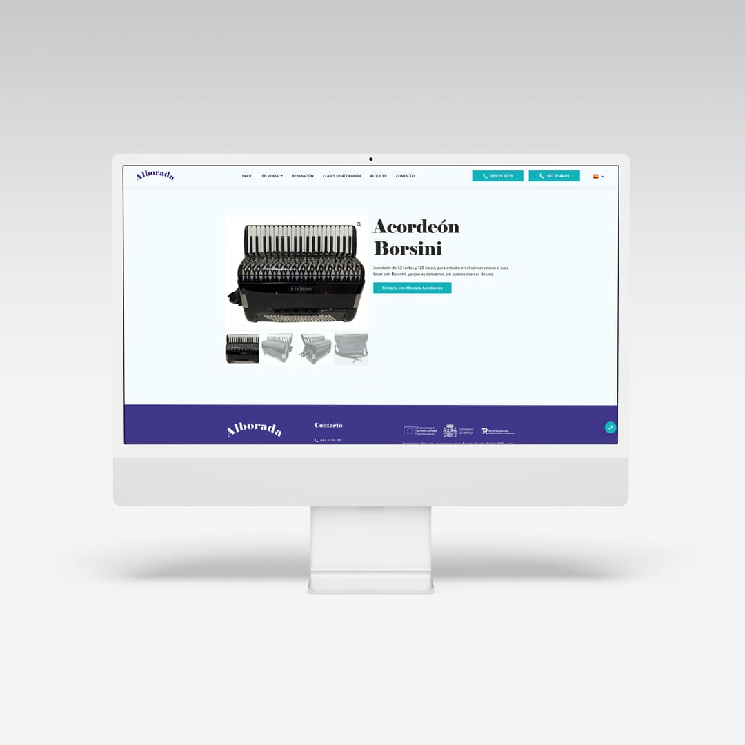 Web para Acordeones Alborada - Agarimo Comunicación